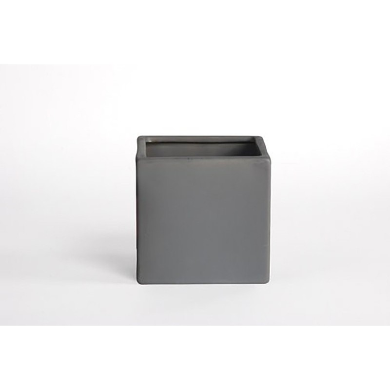 D&M Vaso cubo grigio opaco 14 cm