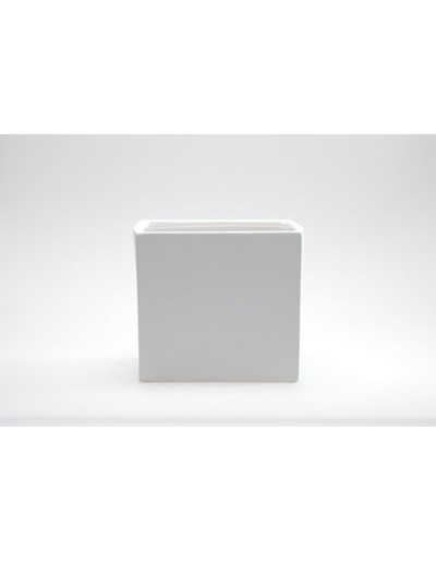 D&amp;M Matowy biały wazon w kostkę 14 cm