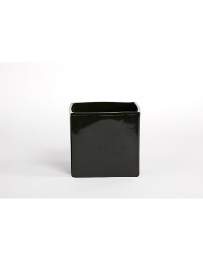 D&M Shiny black cube vase 14cm
