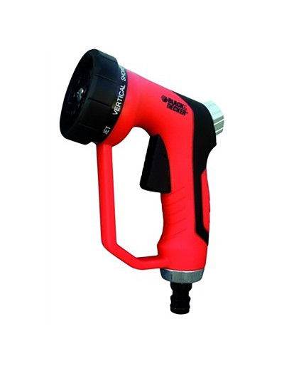 Lanza pistola Black & Decker para riego de lujo ajustable en 8 posiciones