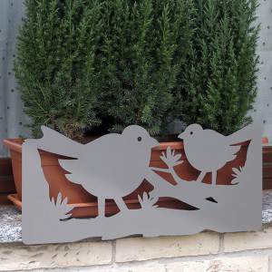 Vasosicuro Plus Pájaros en relieve gris paloma