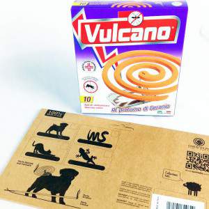 Spirali Vulcano con geranio con soporte SpirHello
