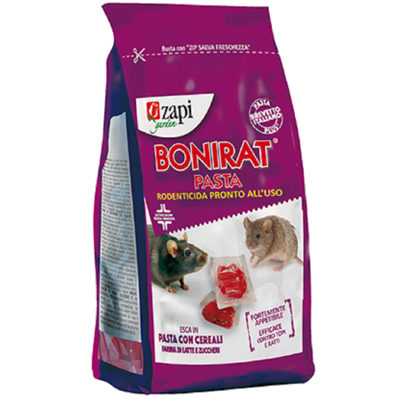 Bonirat pasta biocida mordida 150g 10 bocados. Producto de patente italiana Bonirat pasta biocida mordida 150g 10 bocados. Producto de patente italiana