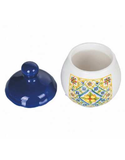 Niebieski ceramiczny słoik na przyprawy