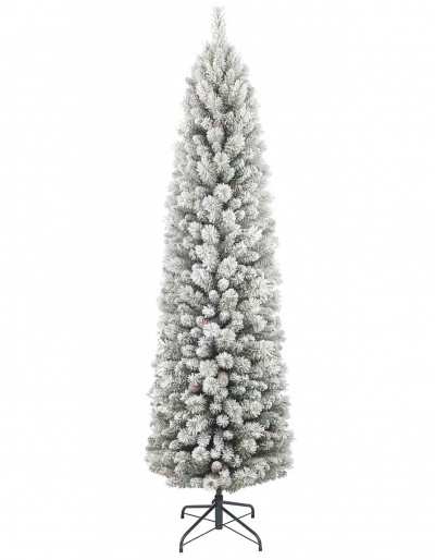 Árbol de Navidad con pico crestone delgado cubierto de nieve