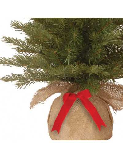 Árvore de abeto de Natal poli nórdico em detalhe do saco
