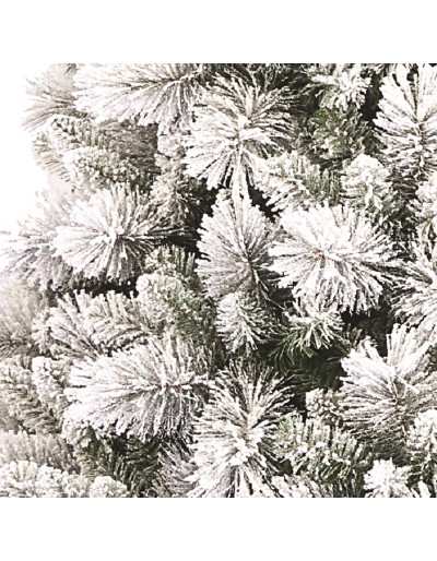 Białe Imperium Flokowane Boże Narodzenie Sosna Pokryte Śniegiem Detal