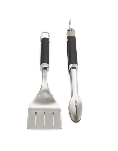 SPATOLA E PINZA PER BARBECUE