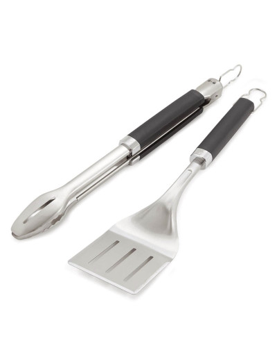 SPATOLA E PINZA PER BARBECUE